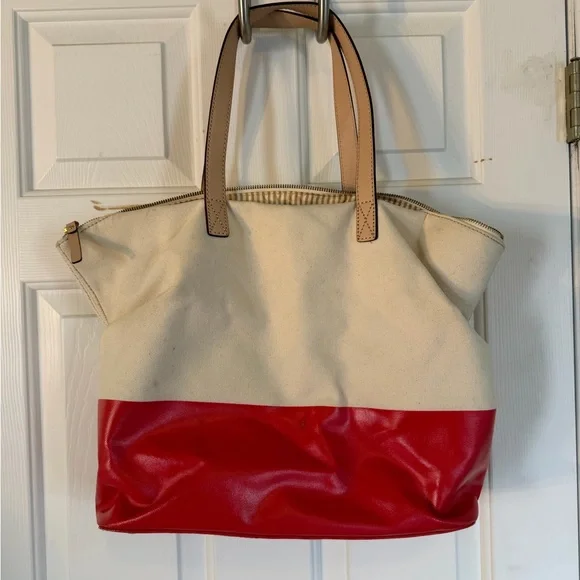 kate spade cream, red and tan 'Eat Cake For Breakfast' Tote - Picture 2 of 3